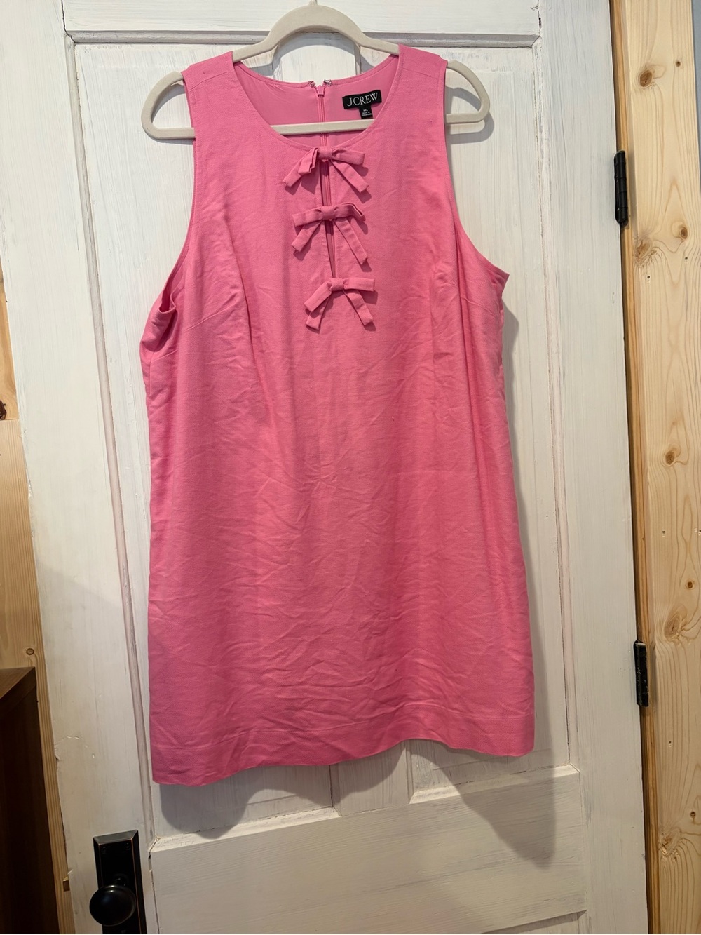 J. Crew Hot Pink Sleeveless Bow Dress